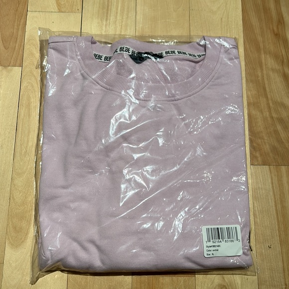 Bebe Sport Crew Neck Sweater - NWT - size XL - Orchid - Picture 3 of 3